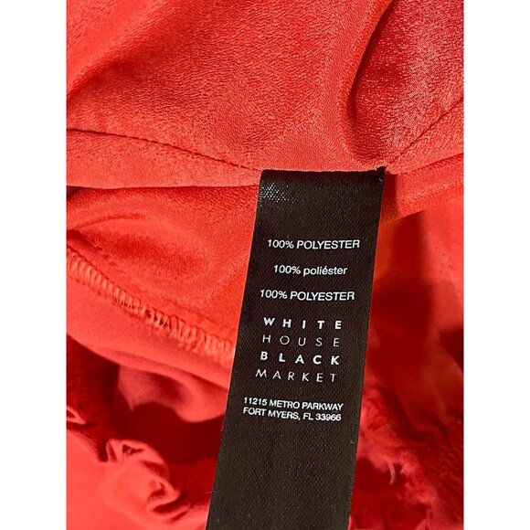WHBM Shift Dress Brick Red Orange Ruffle Trim Size XS Extra Small OTS - Picture 8 of 8